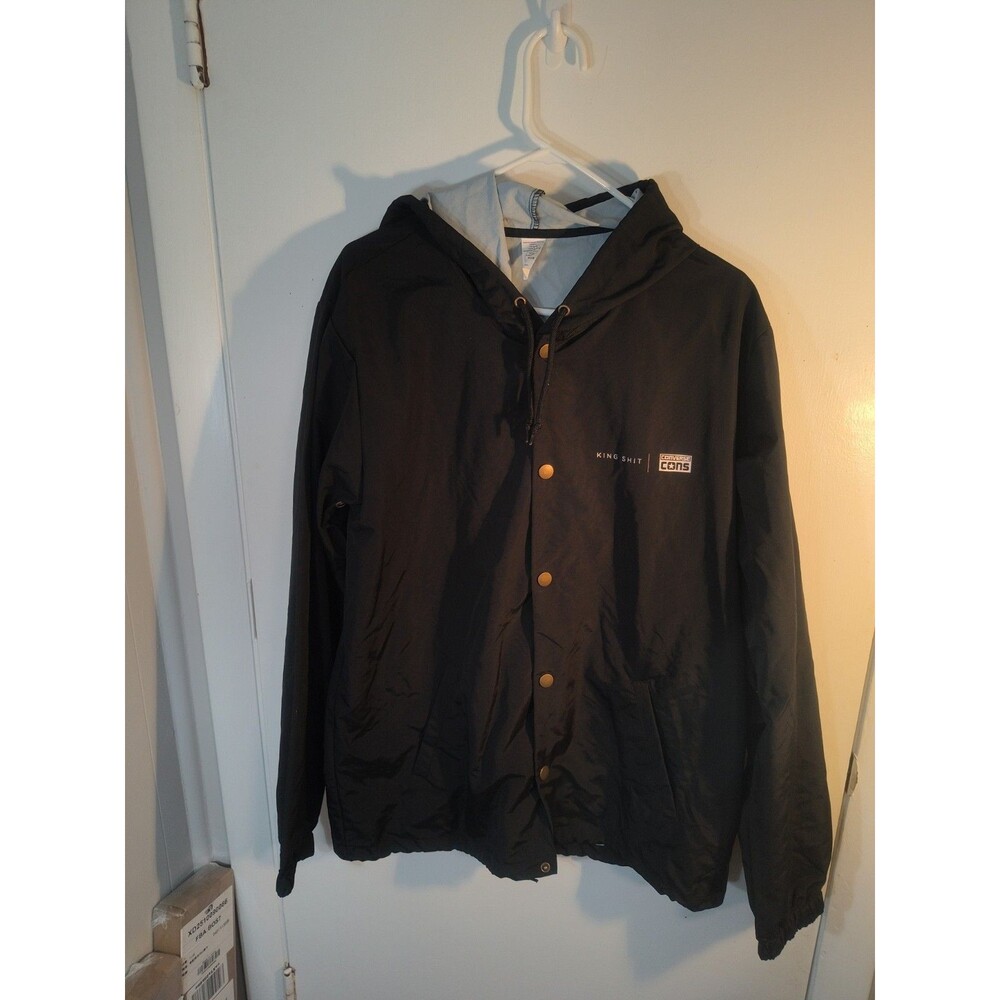 VTG Converse CONS x King S*** Skate Coach Jacket Hooded Snap Windbreaker Mens L